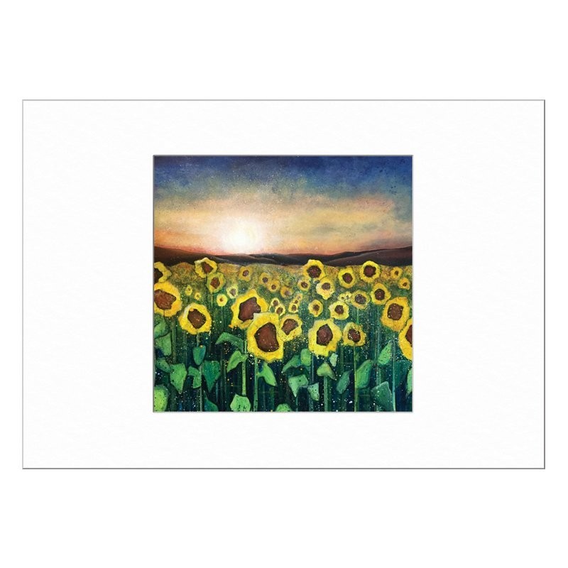 Sunflowers at Sunset Limited Edition Print with Mount